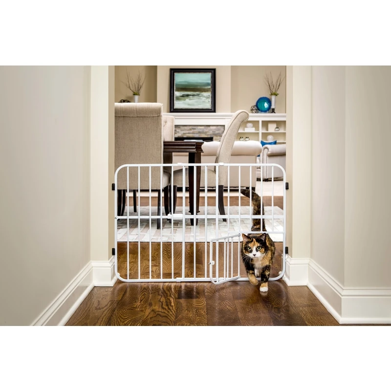 Tuffy Expandable Metal Pet Gate With Door, 24 In. H, 26-42 In. W