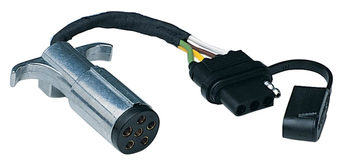 Professional 6-pin Round To 4-flat Flex Plug-in Adapter With Led Tester