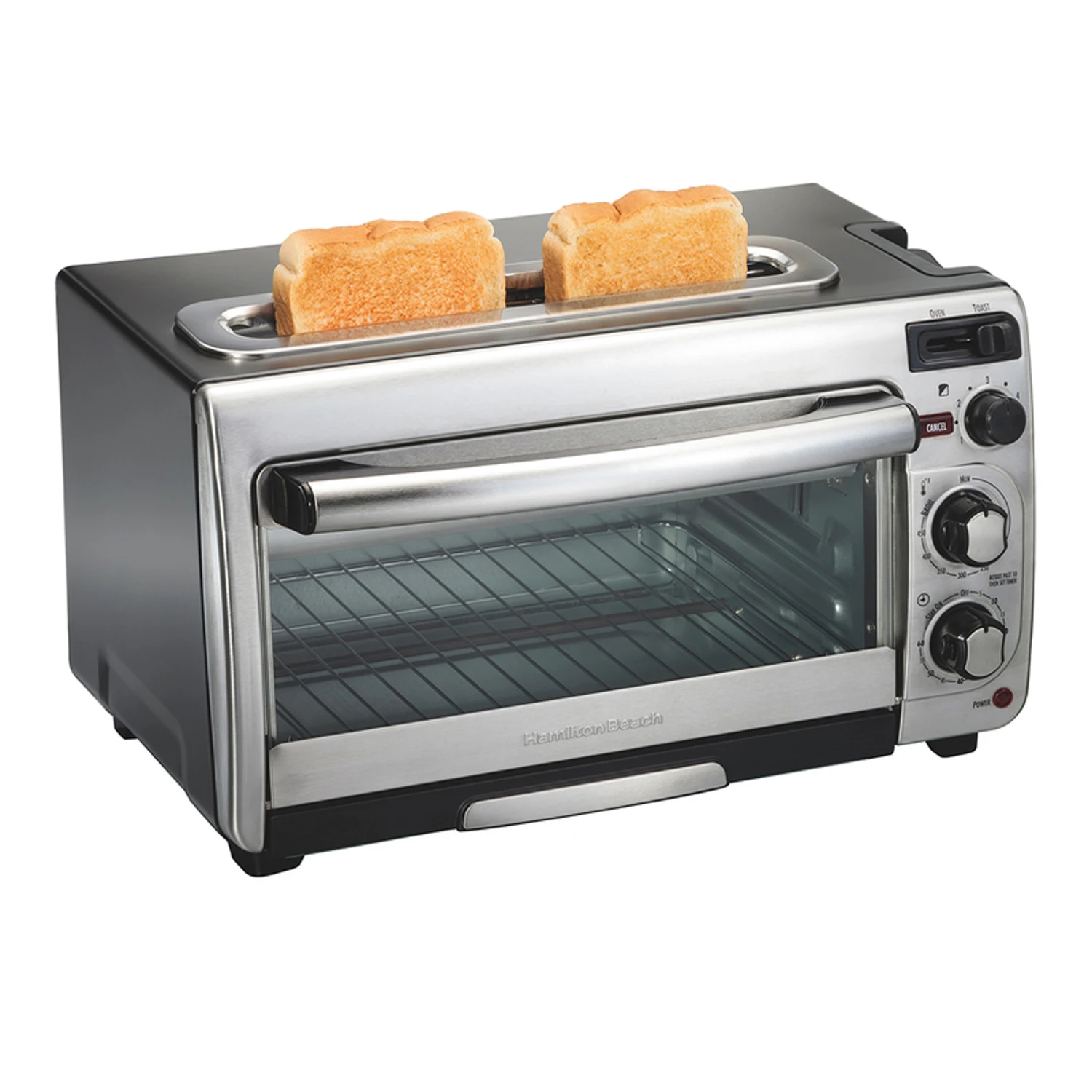 2-in-1 Metal Black/silver Toaster Oven 12.85 In. H X 20.55 In. W