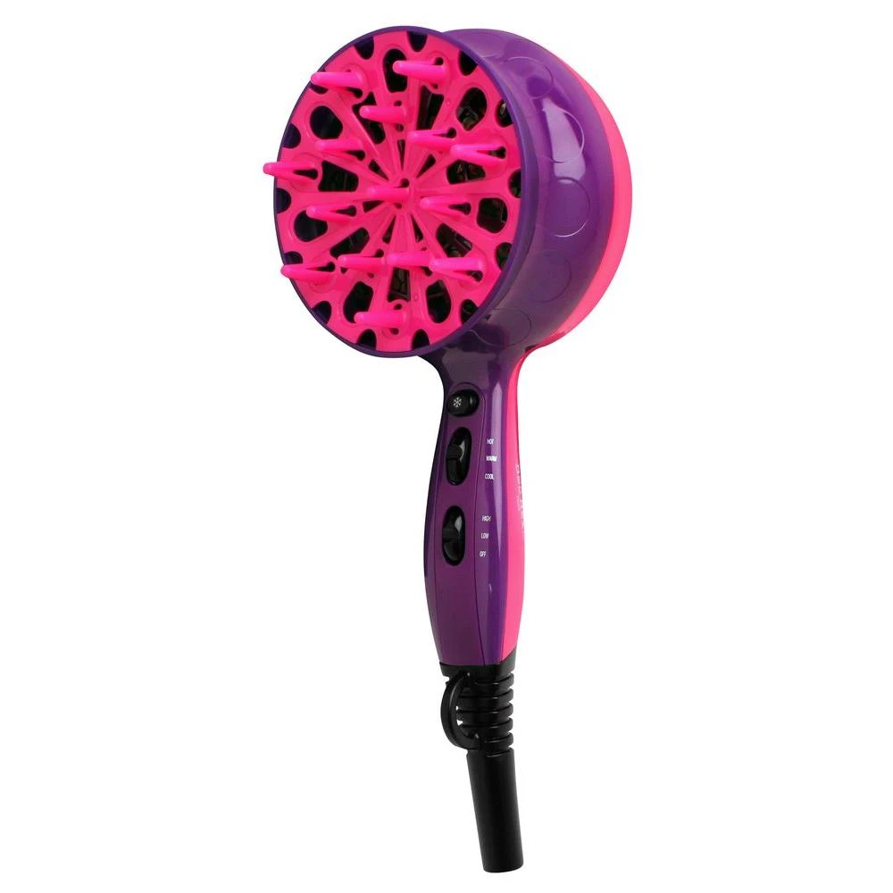 Curlipops 1875-watt Diffuser Hair Dryer Model Bh420 In Purple