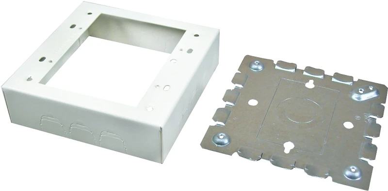 B32 2-gang Ivory Metal Outlet Box For Switches And Receptacles