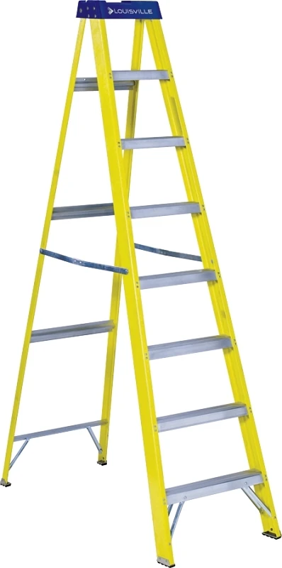 8 Foot Fiberglass Step Ladder Type I with 250 Pound Duty Rating