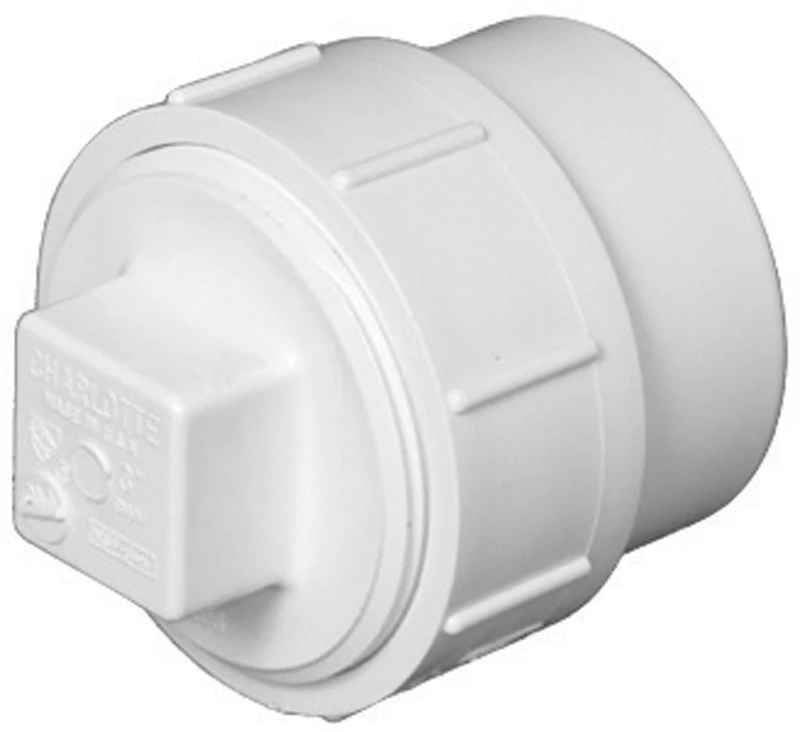 Schedule 40 DWV Fitting Cleanout With Plug, PVC, 3 In.