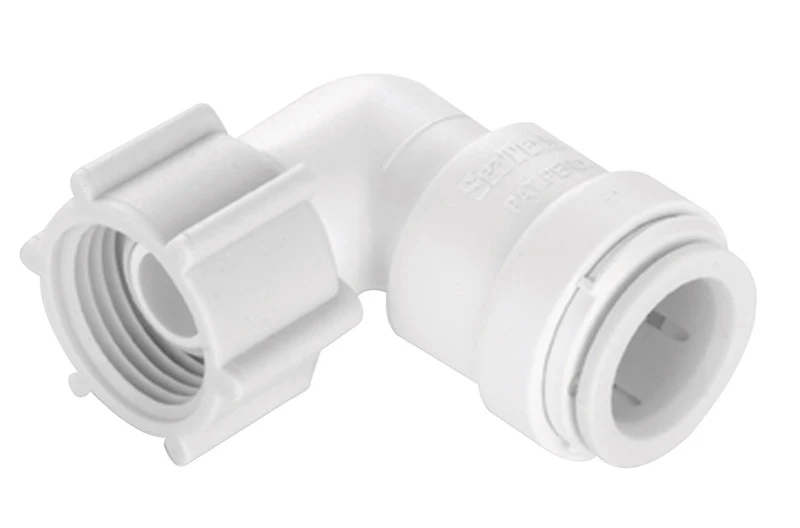 PEX Quick Connect Swivel Pipe Elbow, 3/8 Inch by 1/2 Inch Copper Tube Fitting
