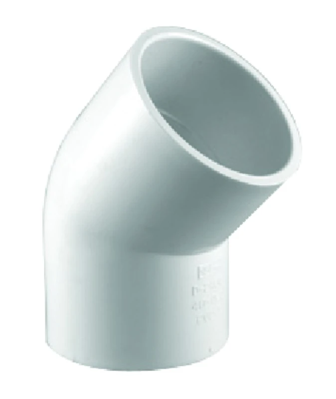 Schedule 40 PVC 45-Degree Pressure Elbow, White, 1/2 In.