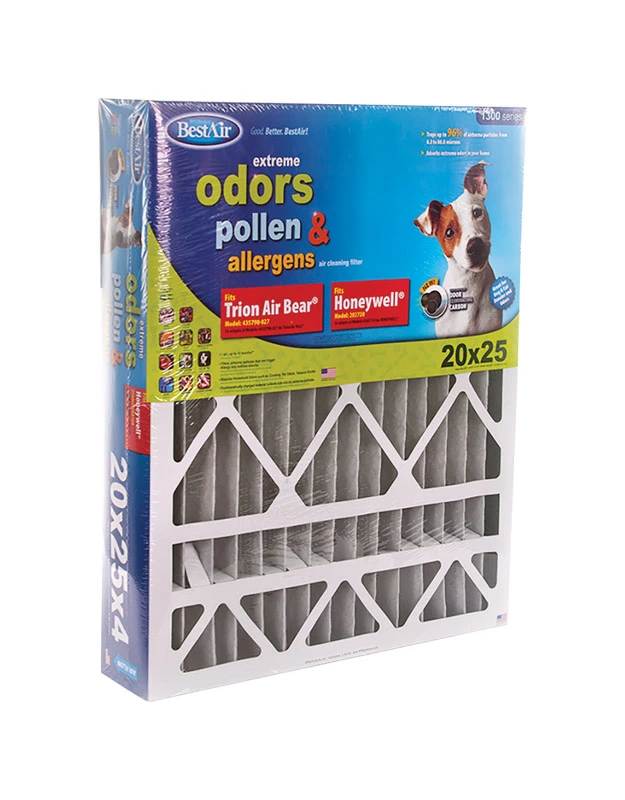 16x25 x 4 In. Honeywell Pleated Pet Air Filter, MERV 11, Electrostatically Charged, 1 Year
