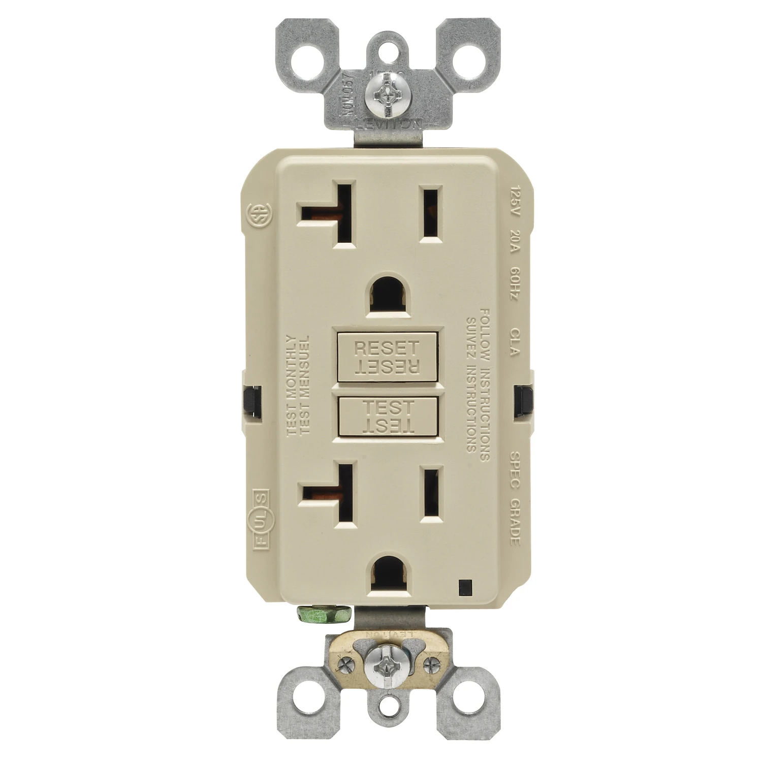 GFCI OUTLET 20A IVORY