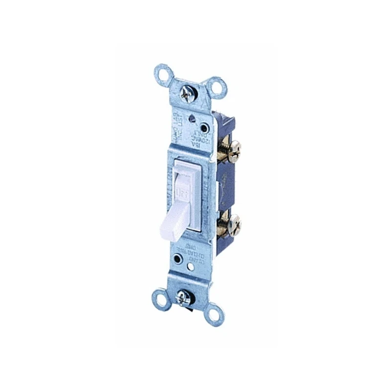 Leviton Residential Grade 15 Amp Toggle Single Pole Switch, White