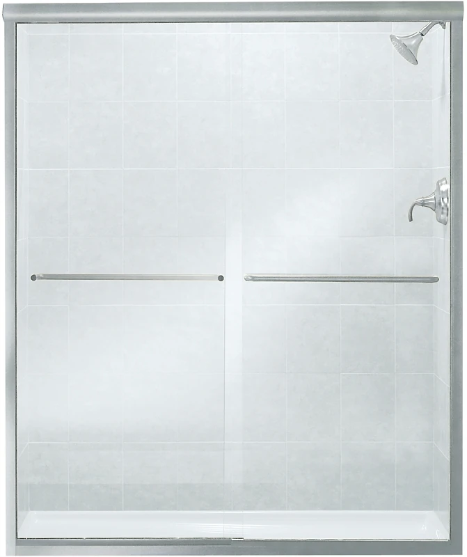 Finesse 59-5/8 In. W X 70-5/16 In. H Frameless Clear Sliding Shower Door