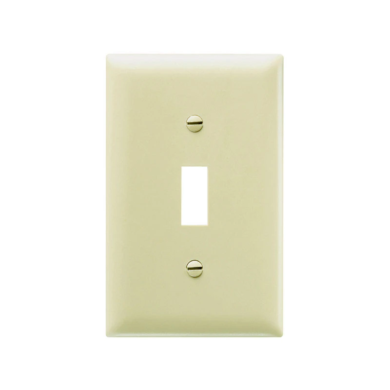 Pass & Seymour Wall Plate, 1-Gang, Single Toggle, Ivory Nylon