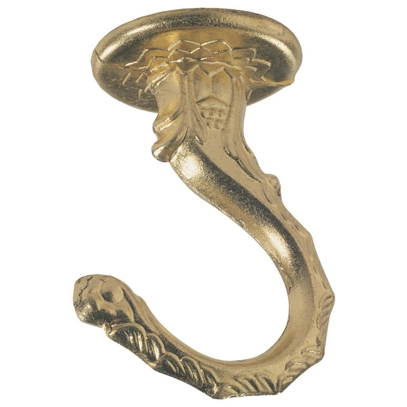 2-1/2 Inch Polished Brass Steel Swag Hook - Model 70440