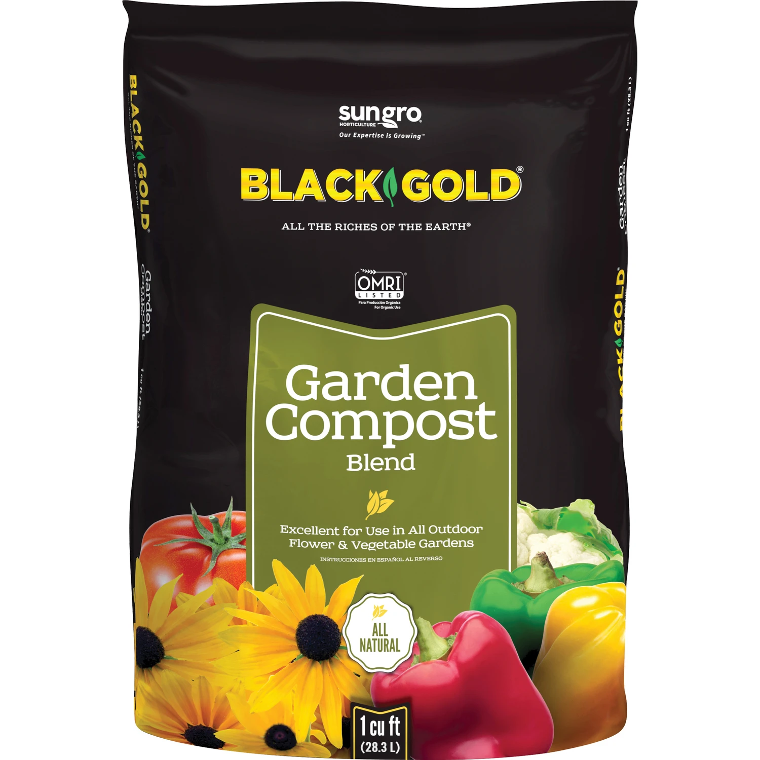 Organic Lawn & Garden Compost 1 Cu. Ft. 30 Lb. Nutrient-rich Blend