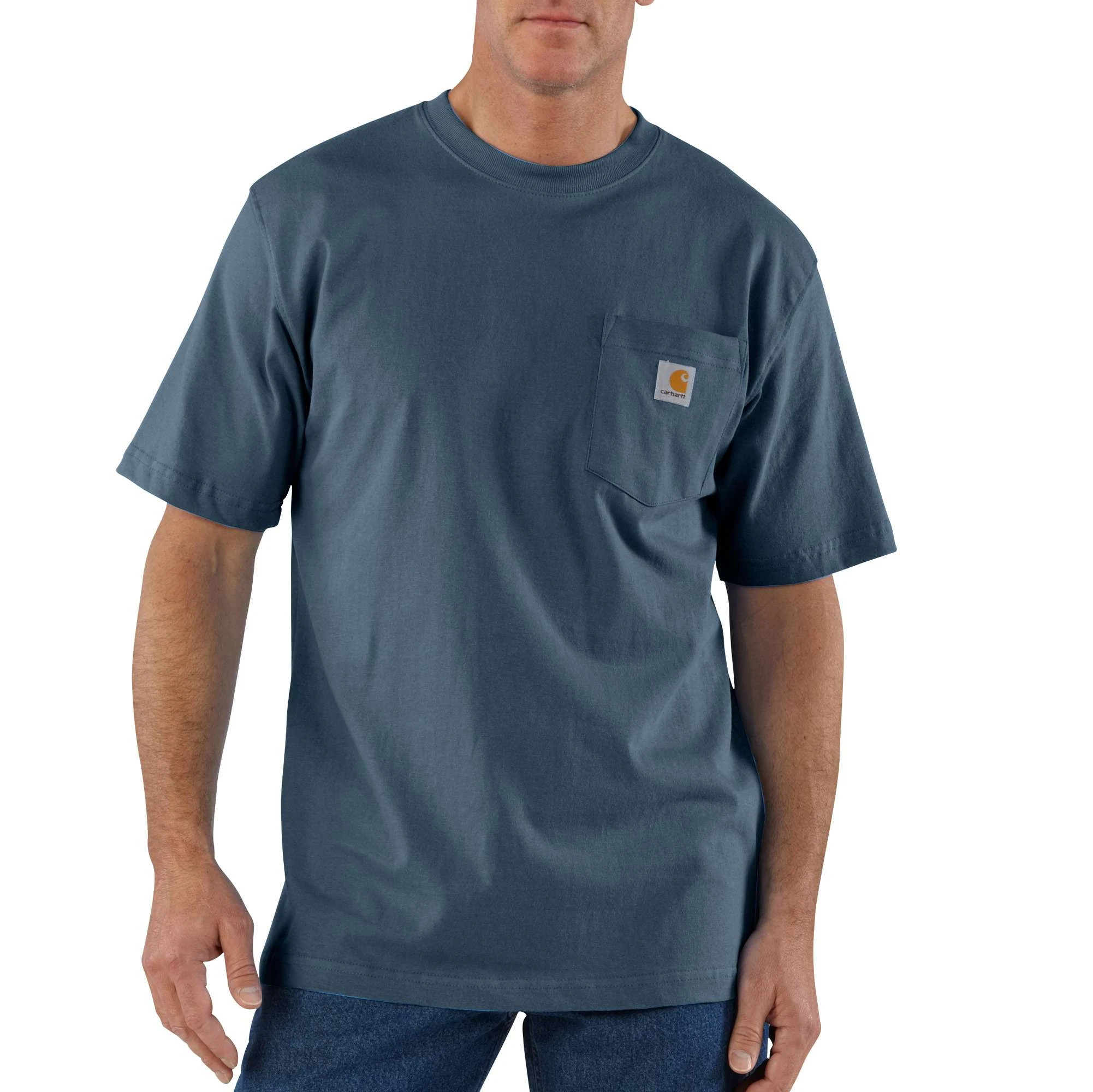 Men's Loose Fit Heavyweight Short-sleeve Pocket T-shirt, 4xl Bluestone