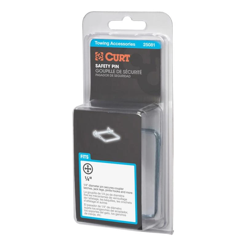 One Quarter Inch Safety Trailer Coupler Pin, Two and Three Quarter Inches Long