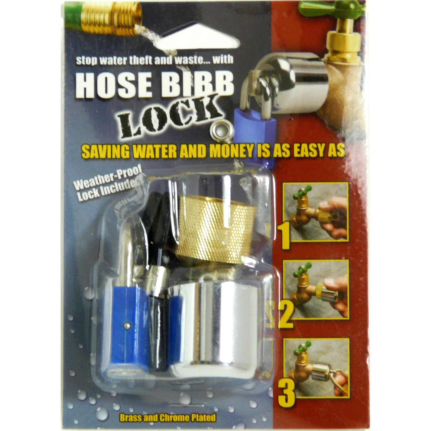 3/4 In. Hose Mpt Anti-siphon Brass Hose Bibb Lock With Padlock Dsl-2
