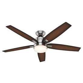 Windemere 54-inch Brushed Nickel Indoor Ceiling Fan With Light Kit And Remote Control