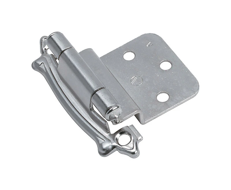 Amerock 2-1/16 in. W x 2-3/4 in. L Sterling Nickel Steel Self-Closing Hinge 2 pk