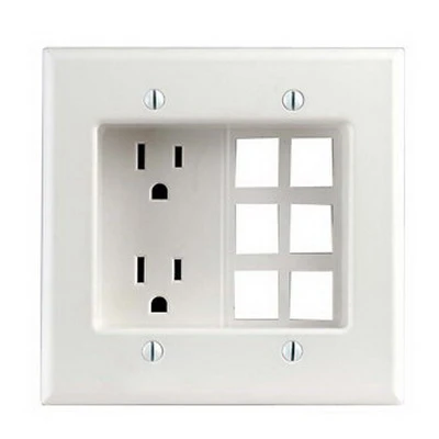 012-00690-00w 2-gang Duplex Receptacle, 15 Amp, 125 Volt, White
