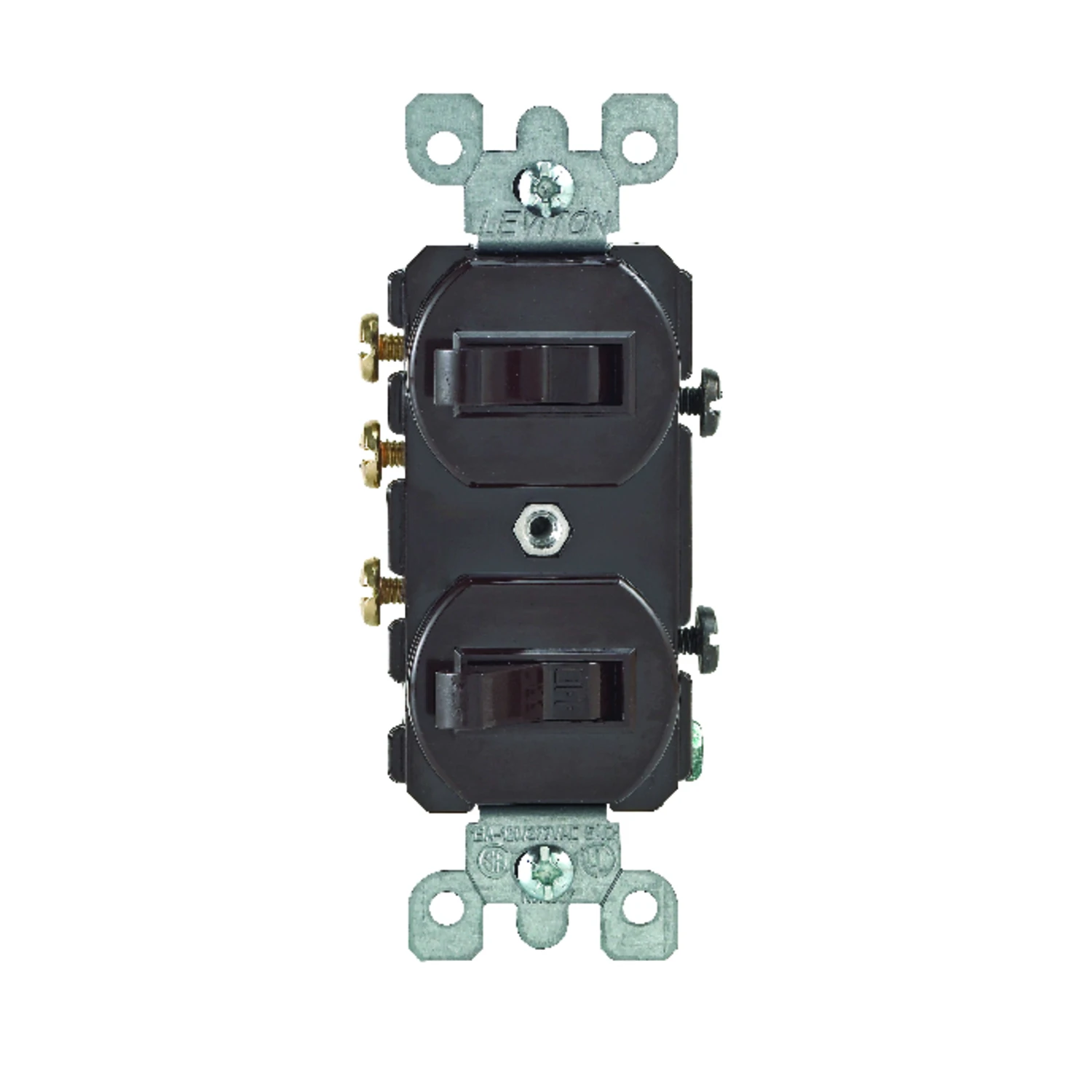 Leviton 15 amps Single Pole or 3-way Rocker Duplex Combination Switch Brown 1 pk