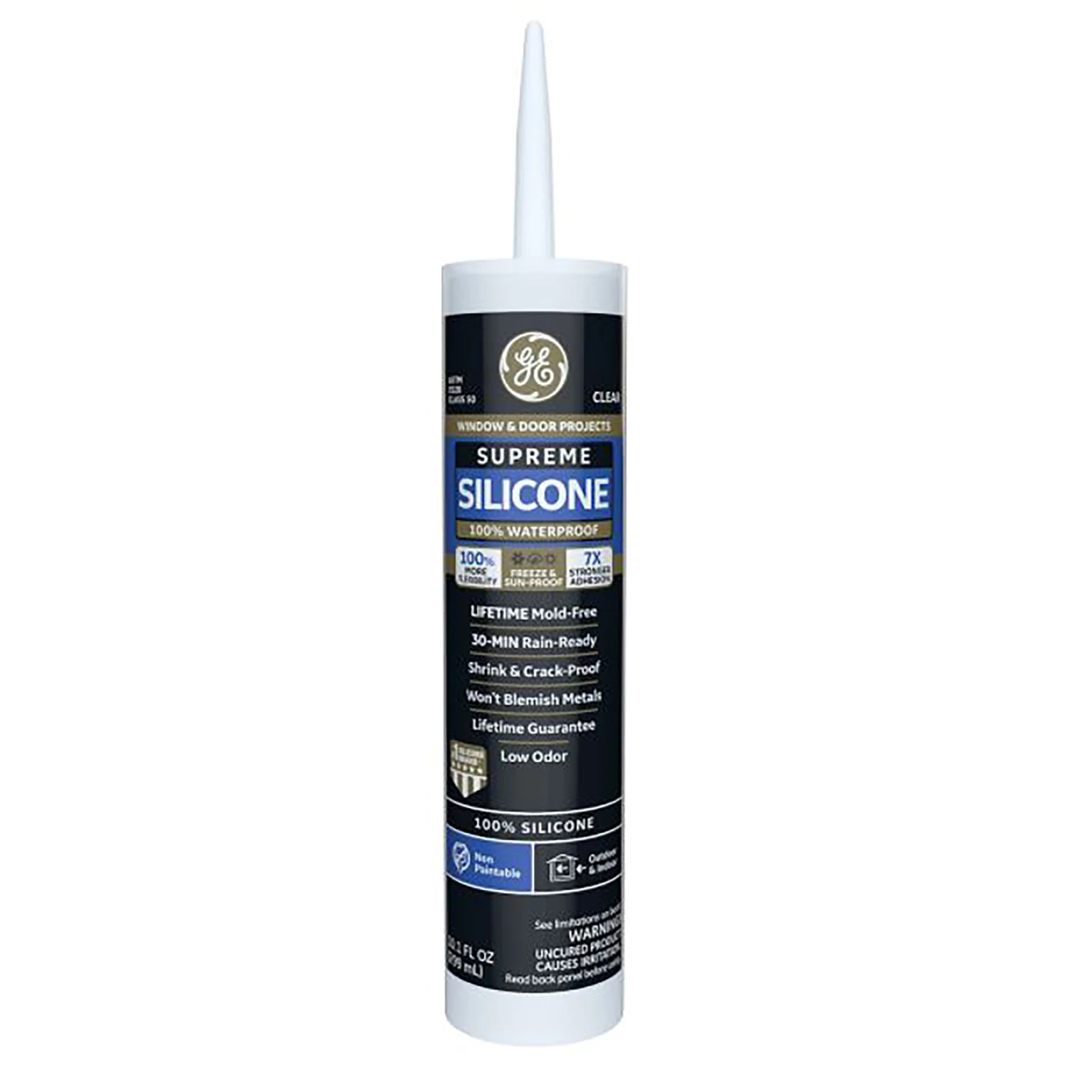 Supreme Clear Silicone Window And Door Sealant 10.1 Oz - Waterproof & Flexible