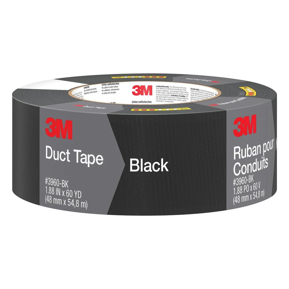 Black Duct Tape 1.88 In. X 60 Yds. Model 3960-bk For All-purpose Use