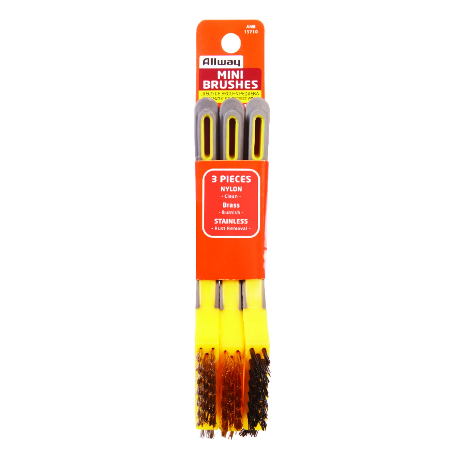 Amb Mini Paint Brush Set, 3-piece With Soft Grip Handle