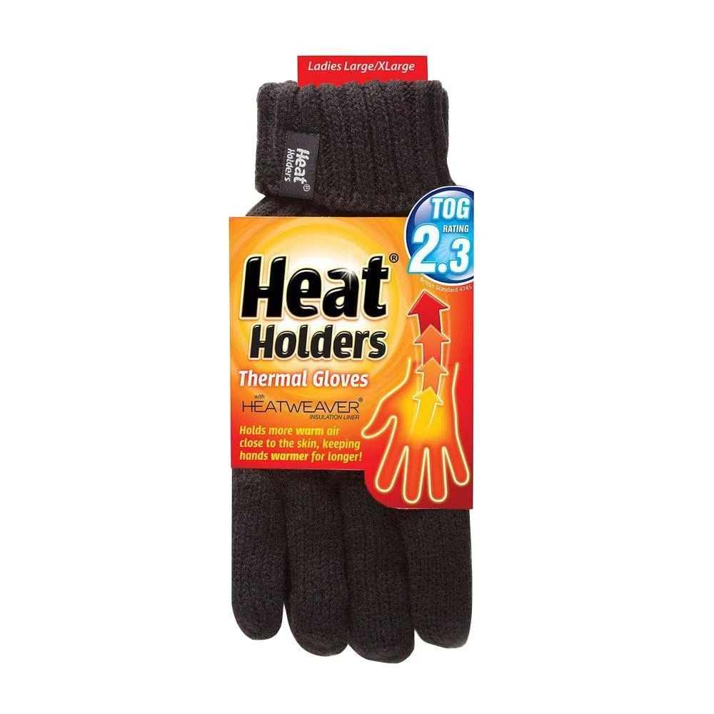 Women's Large/x-large Black Thermal Gloves - Heat Holders Model Lhhg94blk2