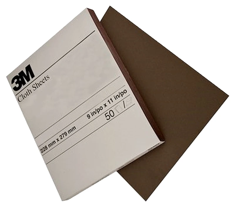 02431 Fine Emery Cloth Sheet, 9 In X 11 In, Aluminum Oxide, 50 Pk