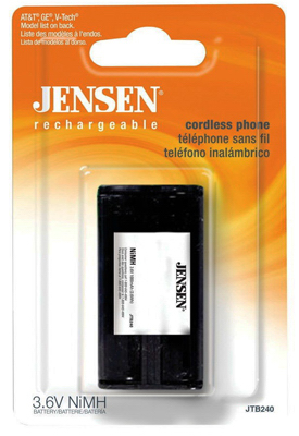 Jtb240 Cordless Phone Battery, 1000mah Nimh, 3.6-volt Replacement
