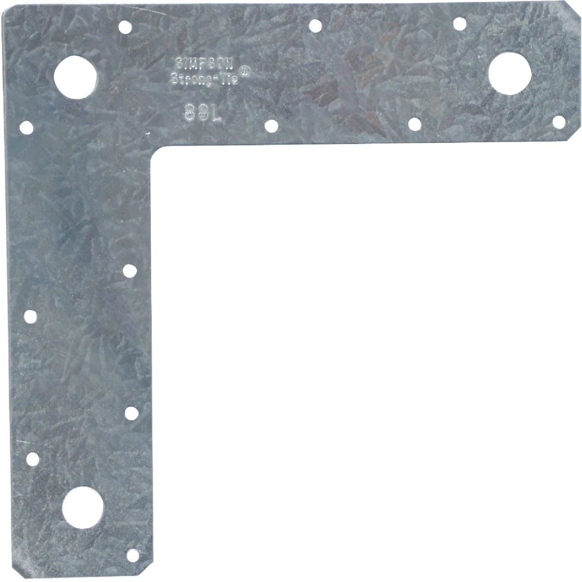 8 In. L X 8 In. H X 2 In. W 14 Gauge Galvanized Steel L Strap Tie