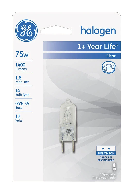 T4 Quartz Halogen Lamp, 75 Watt