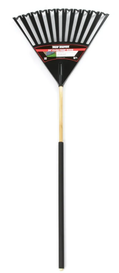 2914912 Clog Free Poly Leaf Rake, 24 In. Head, 48 In. Hardwood Handle