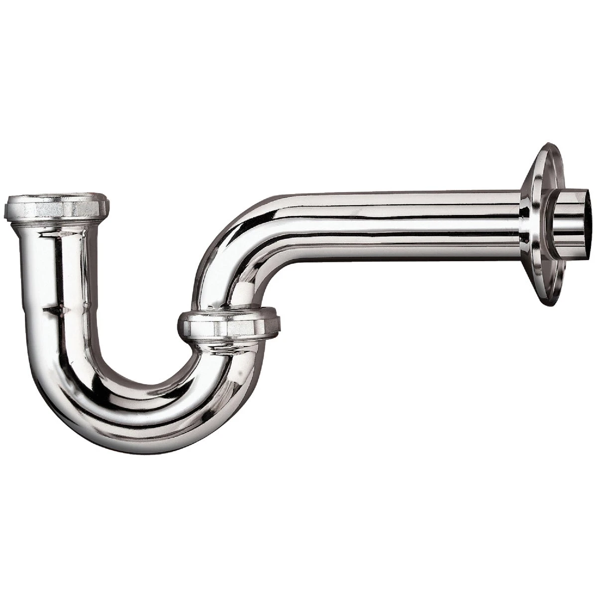 Chrome Plated P-Trap Drain Pipe, 17 Gauge, 1 and 1/2 Inch by 1 and 1/2 Inch
