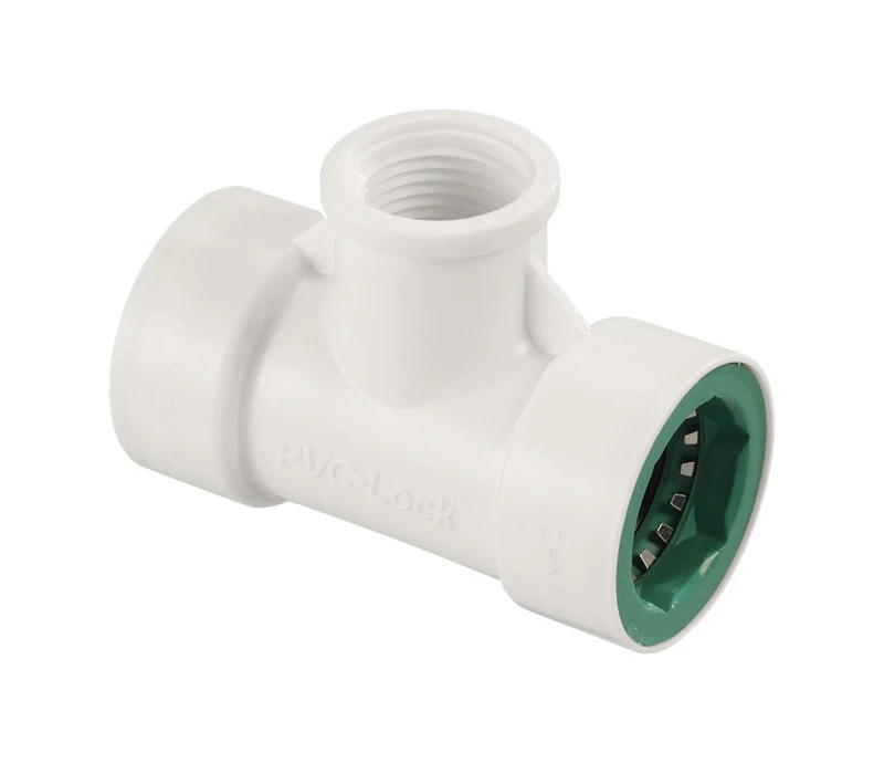3/4 In. Pvc-lock Tee X 1/2 In. Fpt - Easy Push-on Installation