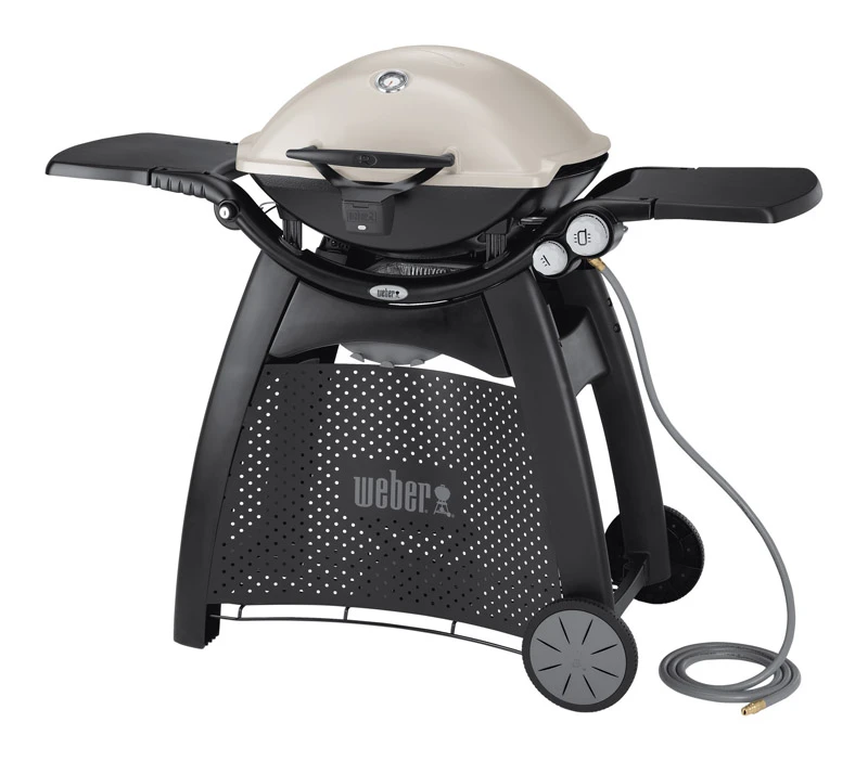 Q-3200 Portable Natural Gas Grill With Cart & Side Tables, 21,700 Btu, Titanium