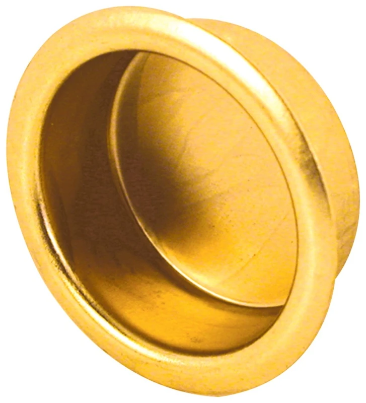 Sliding Closet Door Pull Handle, Brass Plated, 3/4 In. Inset, 4-Pk.