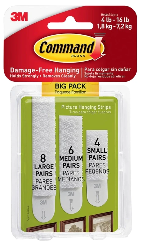 3M Command Assorted Plastic Strips 18 pk