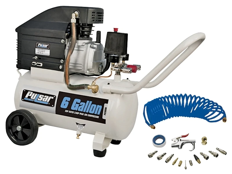 Pce6060k Portable Air Compressor, 6 Gallon, 3.5 Hp, 120v, 115 Psi