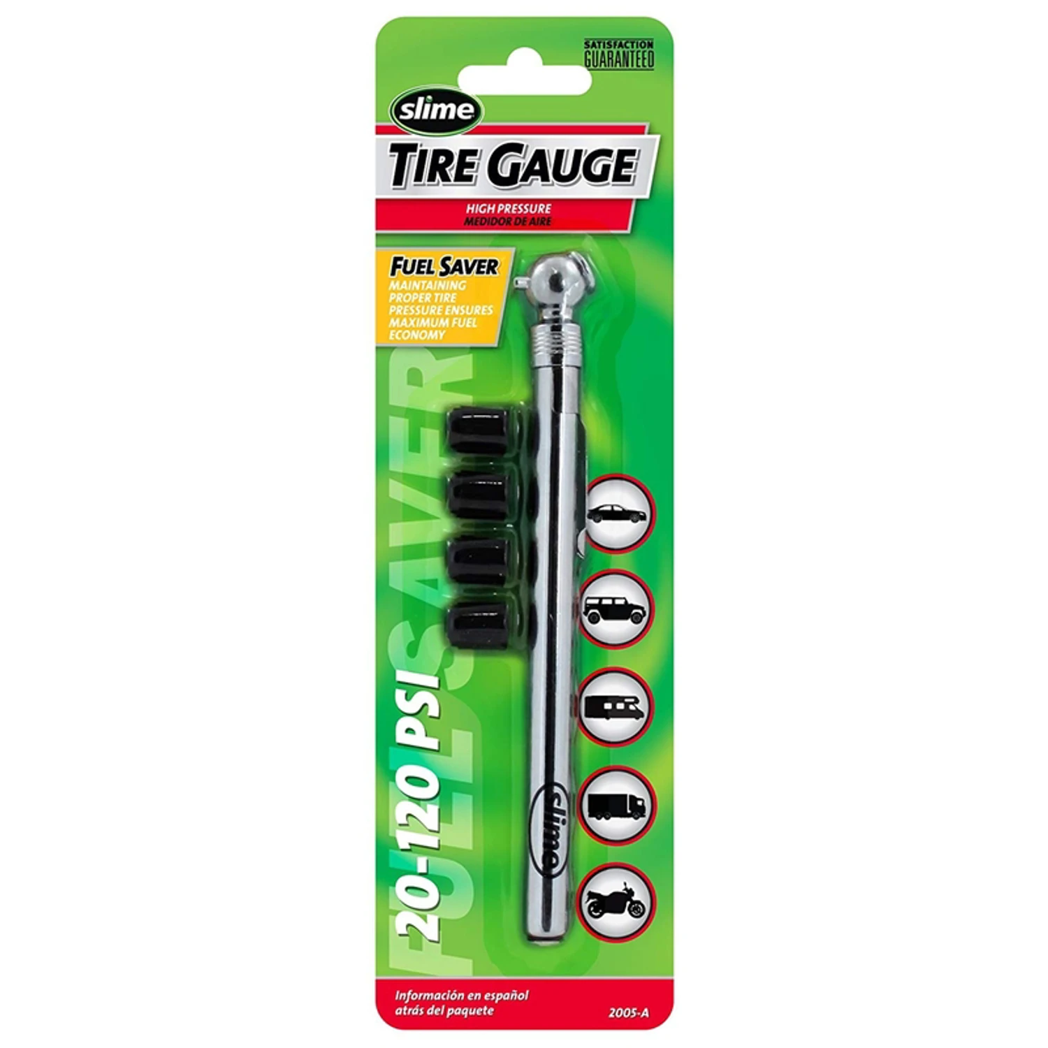 2005-a Classic Pencil Tire Gauge, 20-120 Psi With Valve Caps