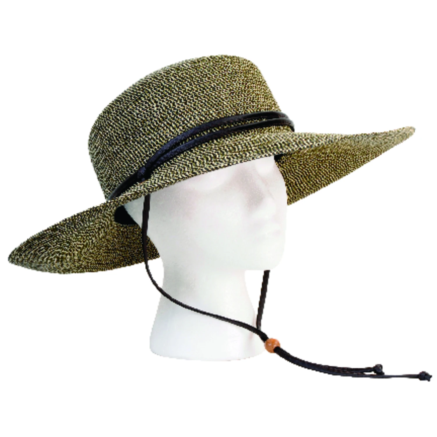 Women's Sage Braided Wide Brim Hat in Black and White