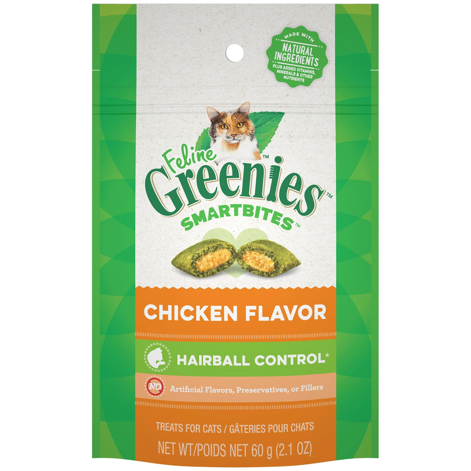 Smartbites Hairball Control Cat Treats, Chicken Flavor, 2.1 Ounces