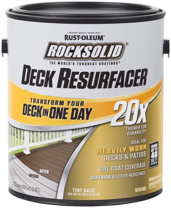 Rocksolid 20x Deck Resurfacer, Tint Base, 1 Gallon