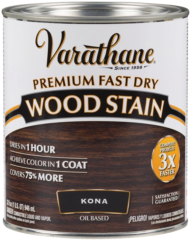Fast Dry Kona Wood Urethane Modified Alkyd Interior Wood Stain, 1 Quart