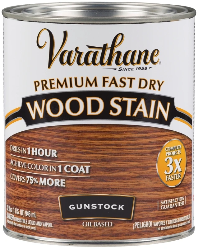 Fast Dry Gunstock Urethane Modified Alkyd Interior Wood Stain, 1 Quart