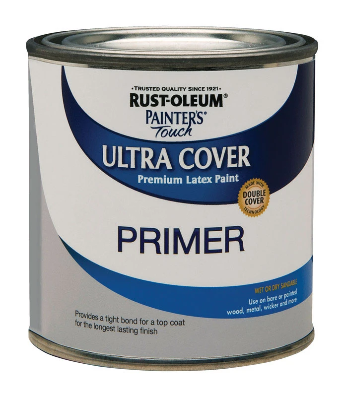 Painter's Touch Ultra Cover Gray Latex Primer Paint, Half Pint