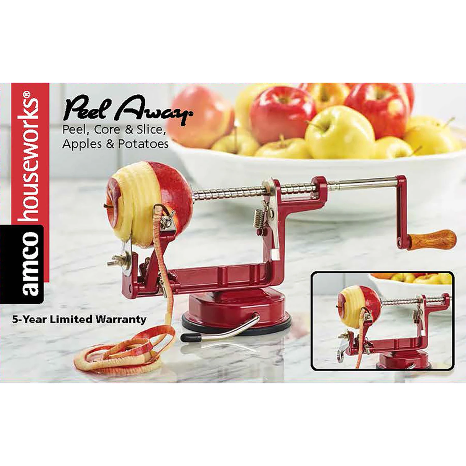 Peel Away Apple Peeler With Suction Base - Model A505, Cast Iron & Stainless Steel