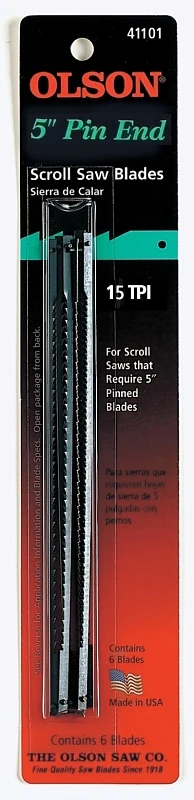 Olson 5 in. Carbon Steel Scroll Saw Blade 15 TPI 6 pk