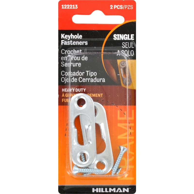 Hillman AnchorWire Steel-Plated Keyhole Picture Hanger 20 lb 2 pk Hillman AnchorWire Steel-Plated Keyhole Picture Hanger 20 lb 2 pk