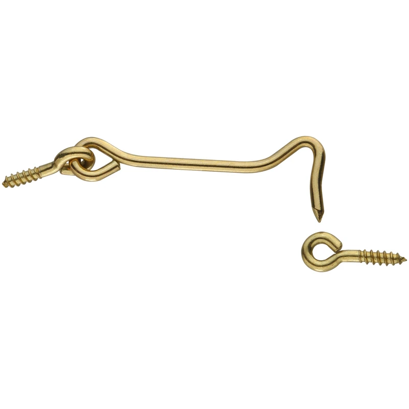 Hook & Eye, Solid Brass, 3 In.