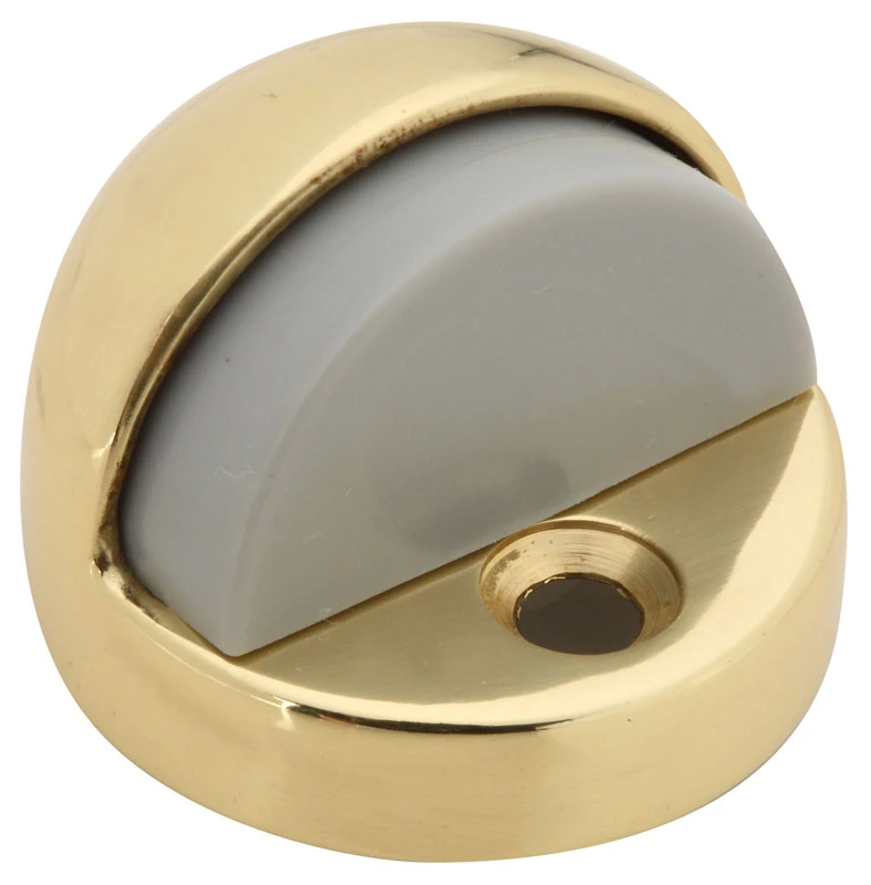 High Dome Floor Door Stop in Polished Solid Brass Finish